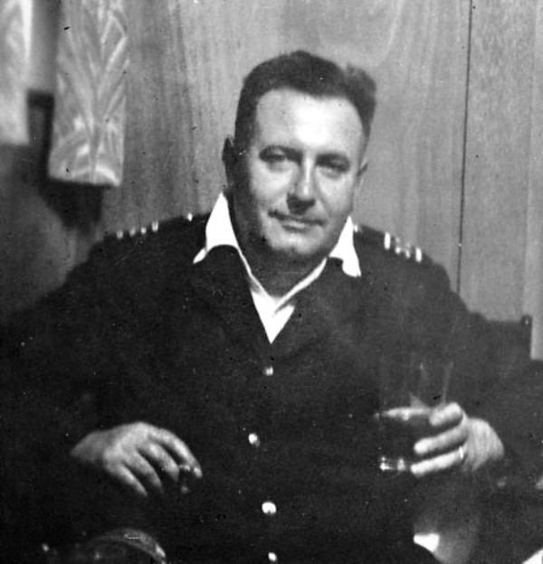 WILLIAM REDVERS FORSTER 
Photo from Bill Forster showing his father (Chief Eng William Redvers Forster, 1900-75)  on RFA ALDERSDALE in 1937-8.

