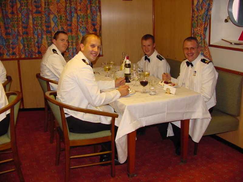 Captain David Pitt
Retirement Dinner. RFA Fort Rosalie, July 2003.
Photos Chris Locke --->
