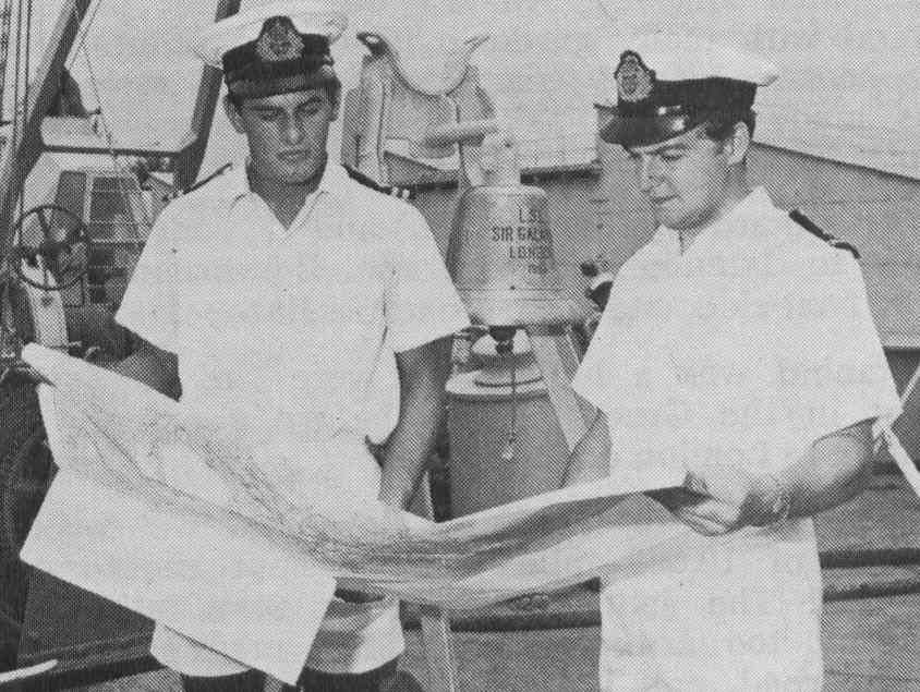 RFA Sir Galahad
Frank Andrews and ? planning a trip.
