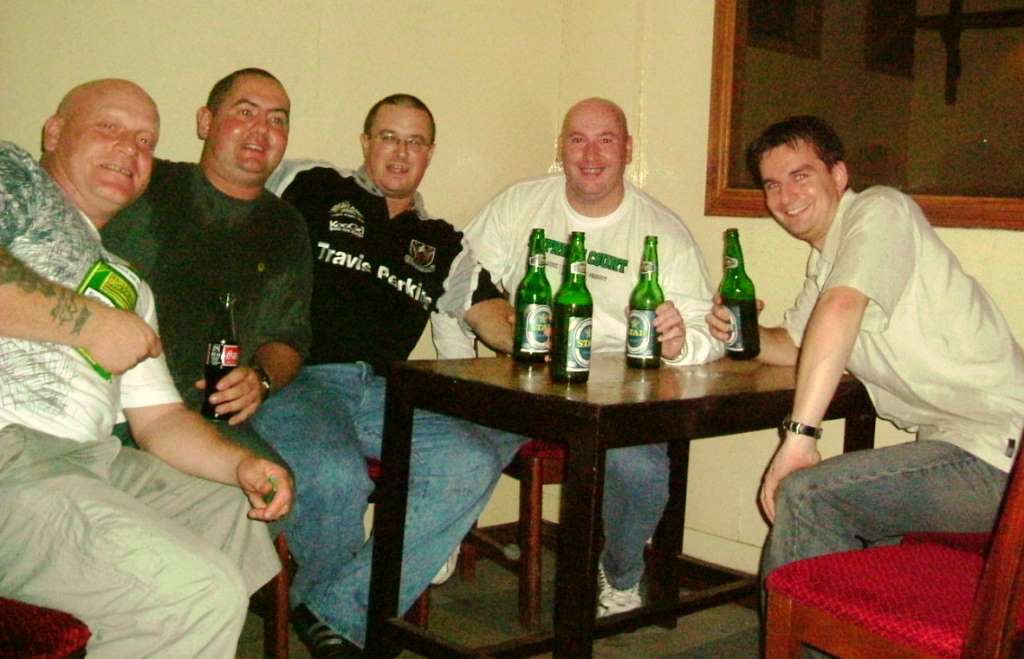 RFA Fort Rosalie, Ghana.
 Matt ?, SGIA John Ewen, Dave Riddleston, Davy McIntyre and Mark Andrews. 
