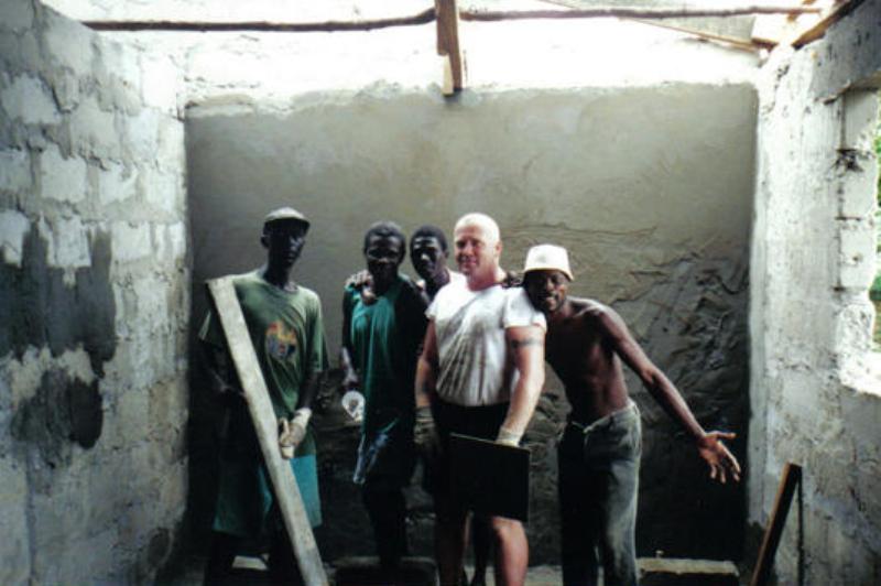 Mark Willcocks helping out at Cape Sierra School
RFA Fort Austin Freetown Sierra Leone 2001 

