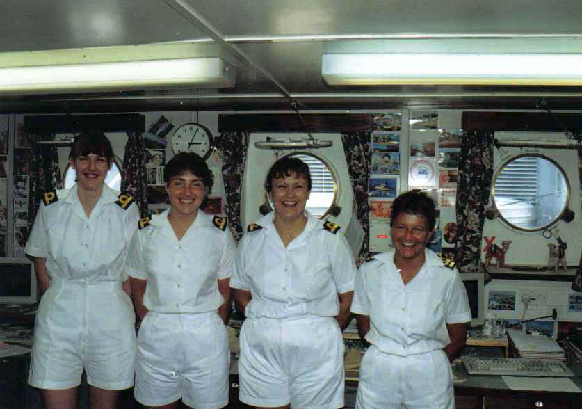 Elaine Douglas, Rachael Clark, Nicole Salmon, Jo Brown.
Fort Austin circa 1993 

