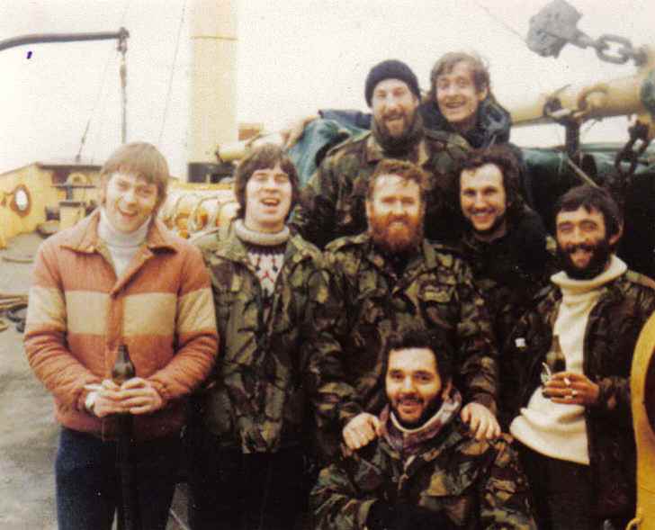 STON team going ashore in Port Stanley 1983
