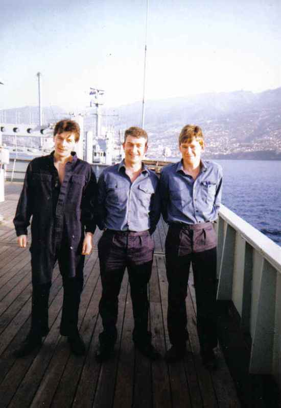 Neil Haggerty, Alan Scott and David Norris
 RFA Regent
