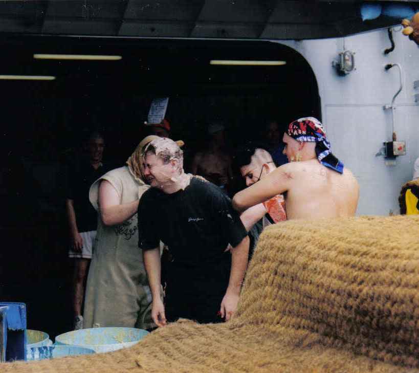 Lee Cloutman 
 RFA Fort George crossing the line Dec 2001. 
