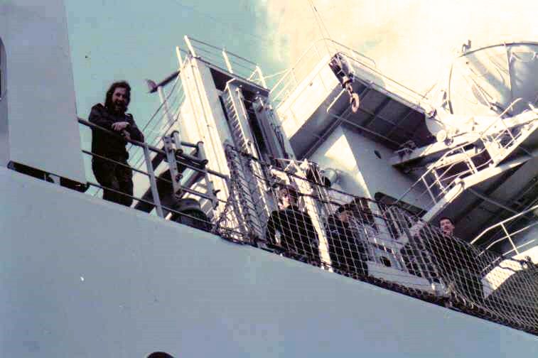 Dave ?, Nigel Wiltshire and Tony Latchford
 RFA Fort Austin 1983 
