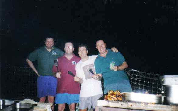 Trevor Hawkins, Clive Hickey, Alex Tait, Jeff Mann.
 RFA Fort George, Oean Wave 97 .
