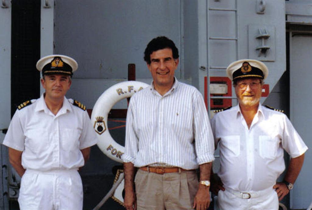  Barry Roberts, Keith Tebbitt and Captain Hodgson
RFA Fort Grange Split 1999

