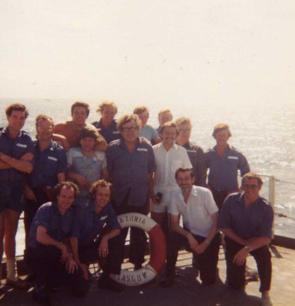 STON Staff MV Saxonia 1982
Inc Alan Mines, Peter Scallon "Scally" (SA II) ...
