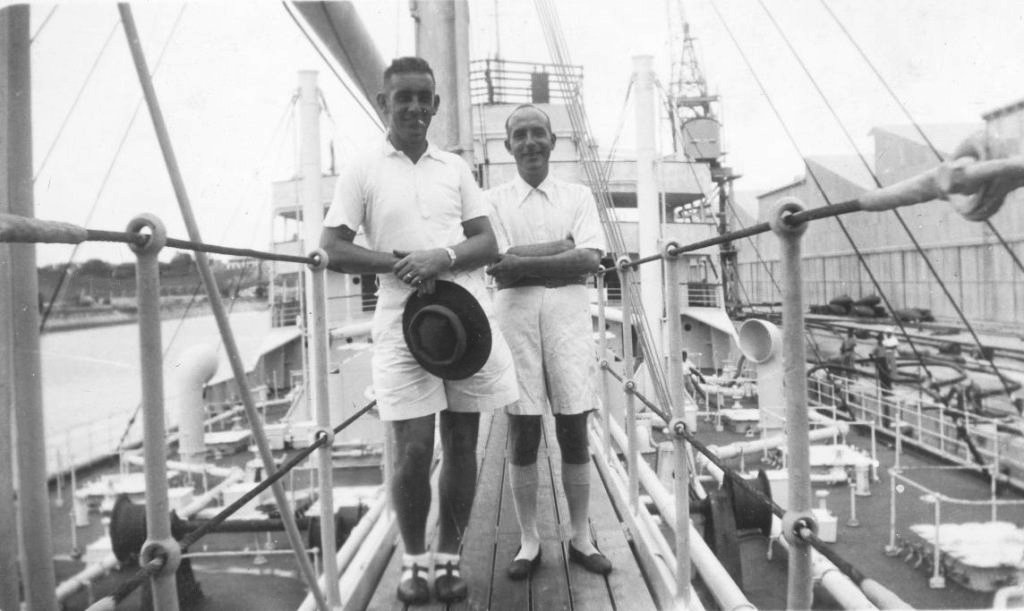RFA Aldersdale 1937 
Photo from Bill Forster showing  shipmates of his father (Chief Eng William Redvers Forster, 1900-75) on RFA ALDERSDALE in 1937-8.

