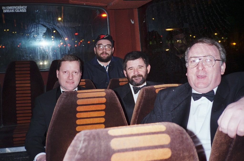 Bus to E&S BBQ 1996
Martin Troman, Andy Fisher, Bob Kirk, Dave Tooze.
