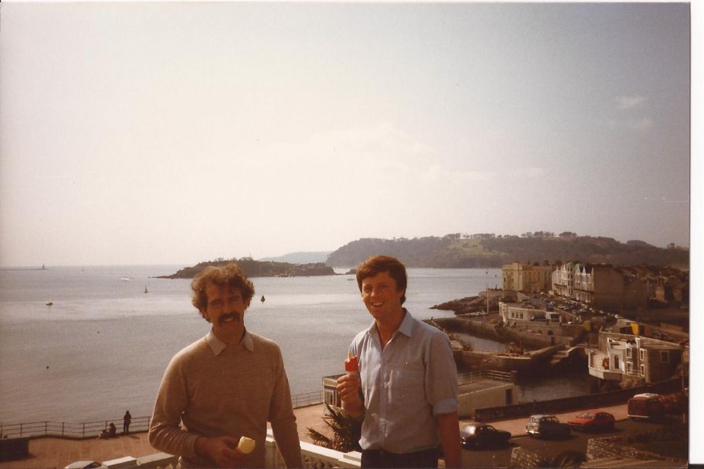 Youthful Cdre Dave Preston in Plymouth
With Harrison Line engineer- Ronnie Milne in Plymouth - mid 80s.

