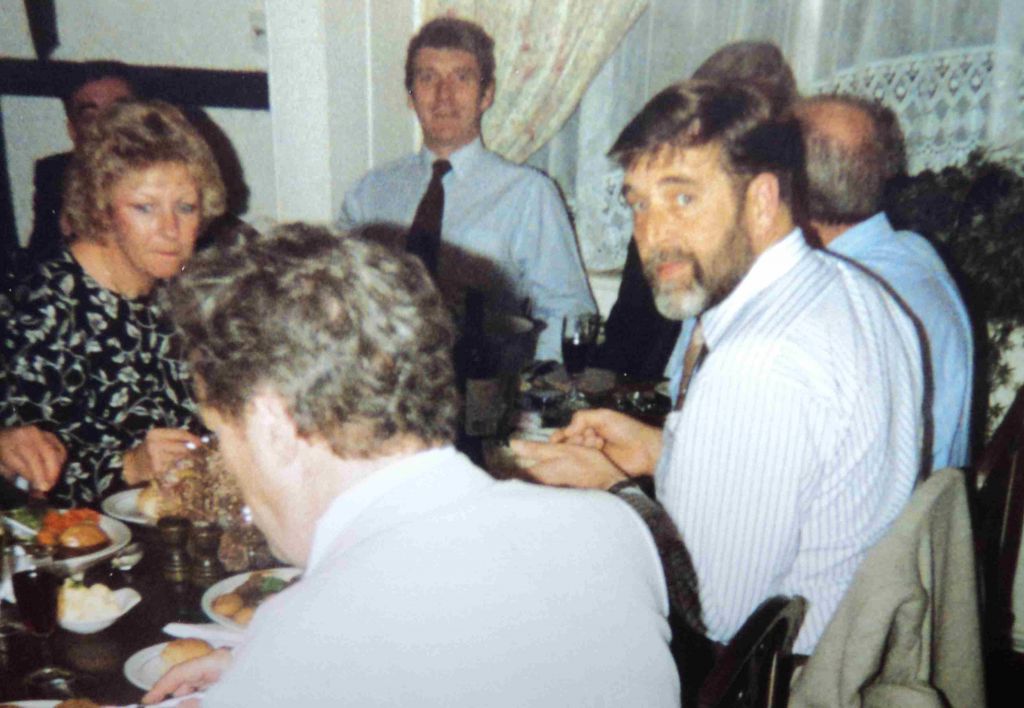 Sir Percivale - 1992
Capt Dave Gerrard. CEO G.Norcott. At Southampton Pub.  Tom Dinwoodie retirement. 
