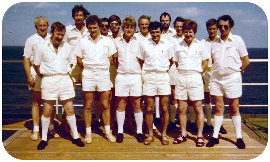 RFA Fort Grange - January 1981 
Back row L to R - ??, John Sumner,  Ray Harding, Marc Shreeve, ??, Howard Ormerod, Brian Evas, PTO IV. 
Front row L to R - ??, Bob Baldwin, ??, Norry Brown, Tim Morris, Neville Francis

Incl. Martin Toy front row.

Pic from Marc Shreeve
