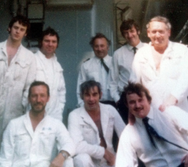 Fort Austin 1980
Derek Holden, front left (apparently the first ever RFA Engineer cadet). 
Pic. from Robin Bailey who seemed to remember Derek keeping a steering wheel under his bunk which belonged to the car he wrote off. 
