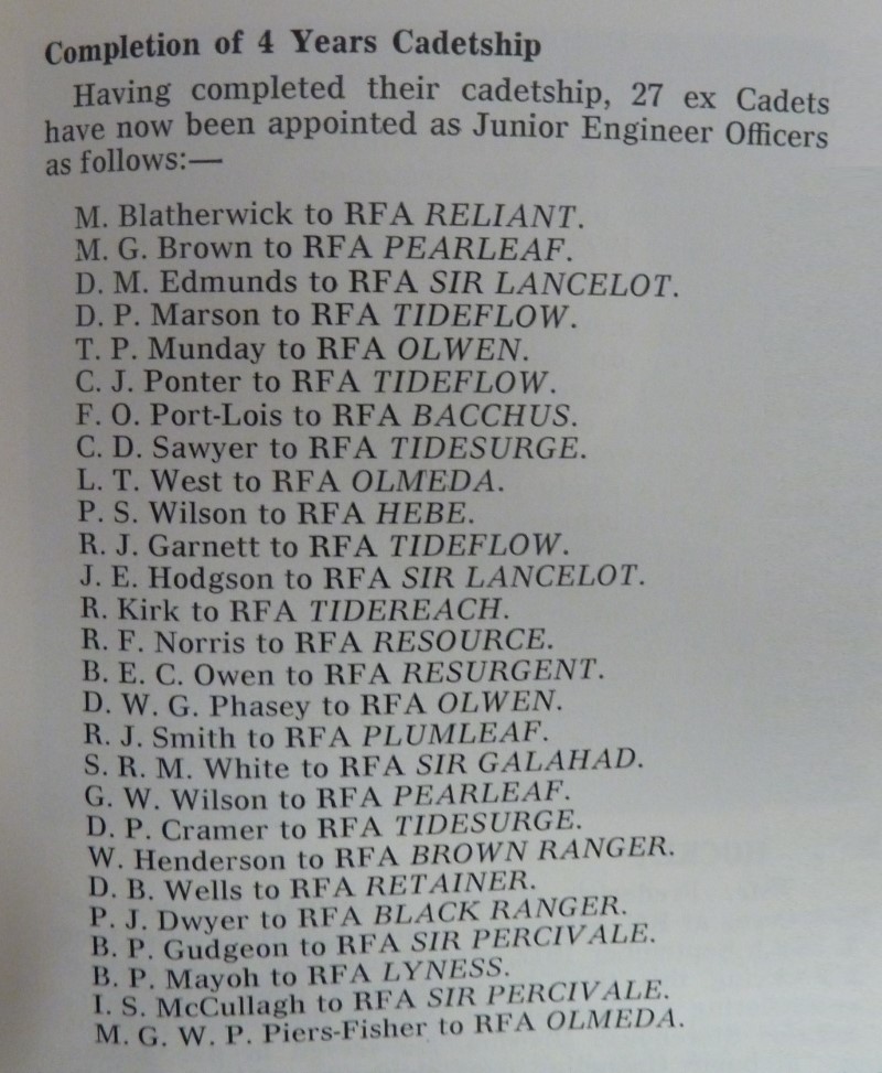 Junior Engineer Appointments - early 1970s.
Tnx. to David Soden for 'scan'.
