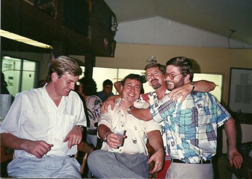 Grey Rover 1989
L/R, Jed Macanley Deck Officer, Rik Hudson Eng, Barry Thompson Elect, Danny Lumsden, Purser. 
