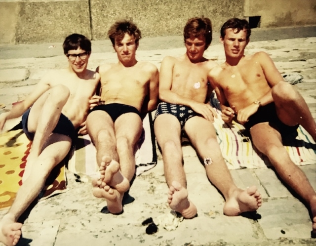 Engineer Cadets on Portsmouth Beach, 1969
Nigel Lace, James Ashwell, David Jones, <name awaited>
