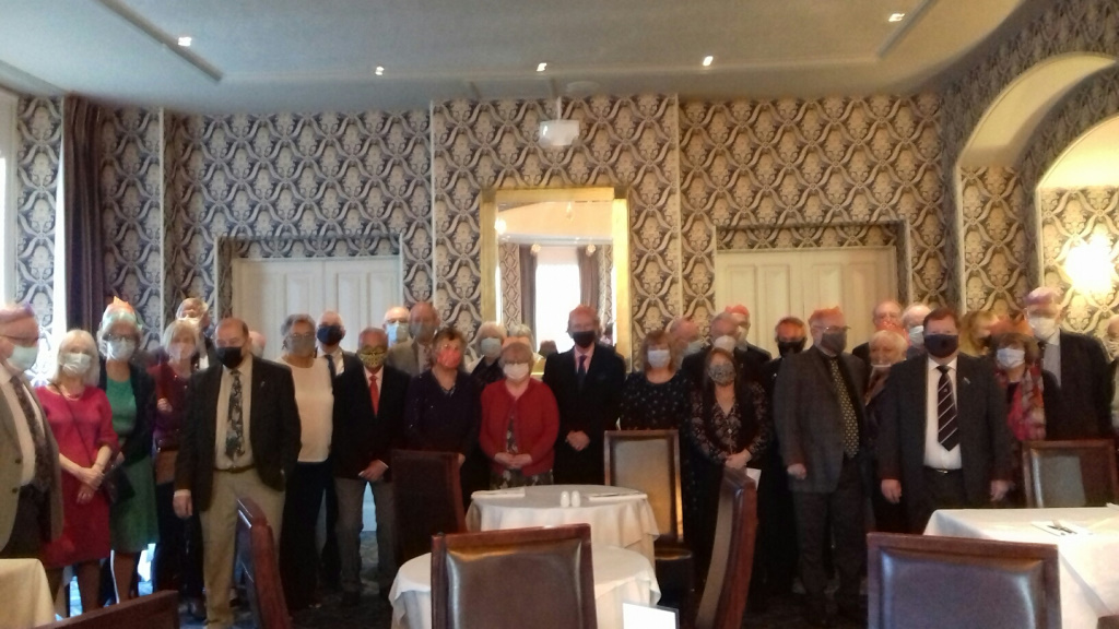 The 2021 RFAA Plymouth and District Branch Apres Lunch photo. Fully COVID compliant of course. 
Keywords: RFAA PDB