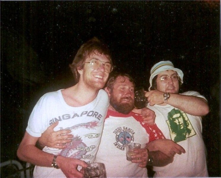 Percy Barbeque
 l/r Eng ??, Purser ?? Russ Langton Eng.
