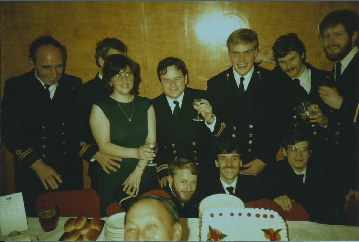 Plumleaf: 25 years in service party - 1985?
Includes George Evans and a young Ian Shumacker (engineers). Pic. from Robin Bailey.
