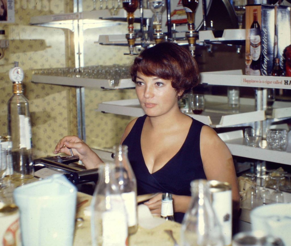 Regent, Singapore, Party for nurses, December 1969
One of the nurses serving behind the bar, never did know her name.
