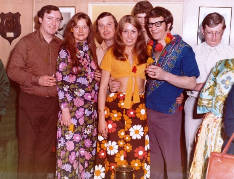 Regent 1973
L-R. Tom Wallace, Mary Wallace, Richard Ffloyd, Margaret Thomson, Shy Cadet, Rab Thomson, Tony Sherlock. 
