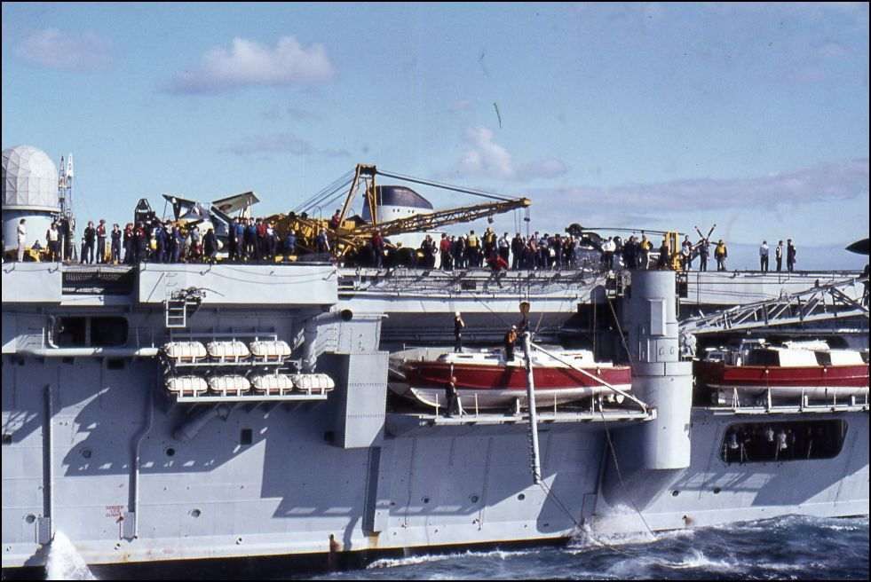 RFA Lyness
RAS with Ark Royal. A spot of bother - I said the line to the jackstay was too tight.
