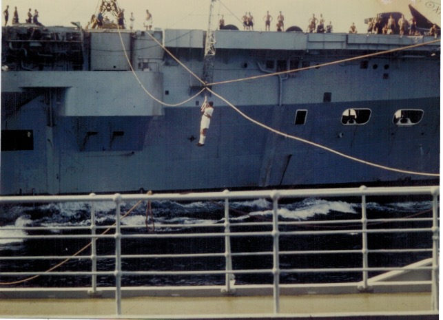 Tidereach Indian Ocean 1964
Roger Blackman JEO rejoining Tidereach from HMS Centaur
