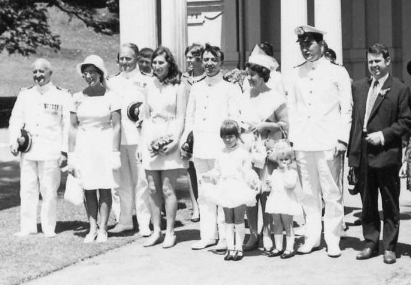Singapore Wedding 1970
Groom John Boyd, Electrical Officer. Capt Angus Paterson left.
