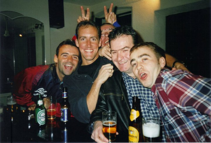 Ashore in Split '95-'96
Left to Right - AB Scott Fenton, Pat Hughes, Pete Fry, Paul Morgan, Allan Muller
