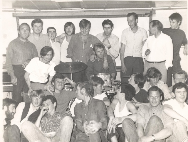 The Janners
Regent Crew Bar, 1970s ? 
Please offer names, date, location, event etc. if you have info. or if you know the current whereabouts of anyone. Thanks.
On the drums: John McKail

