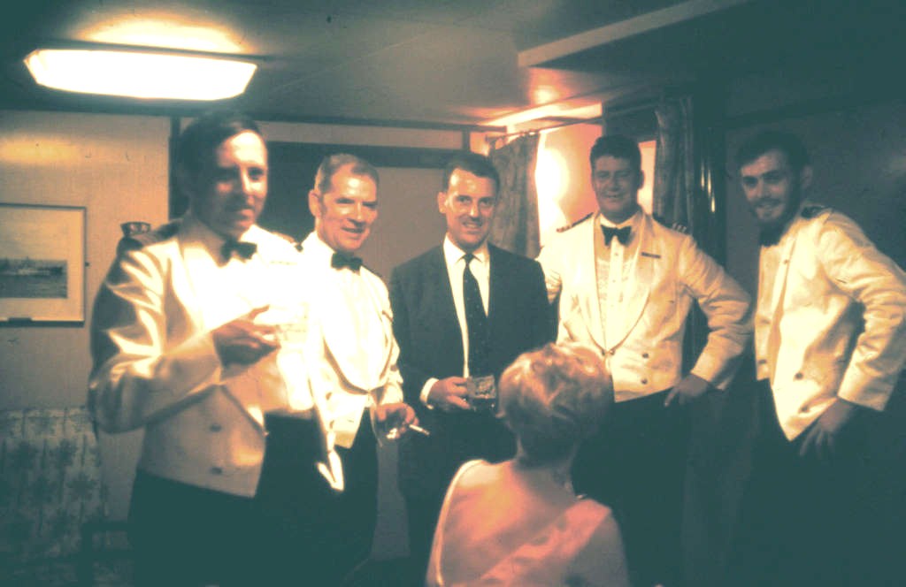 Tidereach 1965
CEO George Thompson, 3EO Alec Forsyth, Choff Dougal  McLean with guests.
From Sandy Mitchell. 
