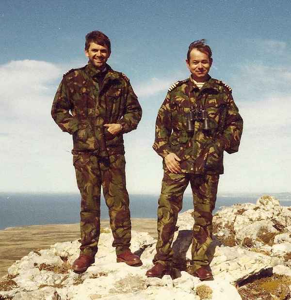 Dale Worthington & Rex Cooper
Sporting the latest fashions from Fort Grange in the Falklands, 1984.
