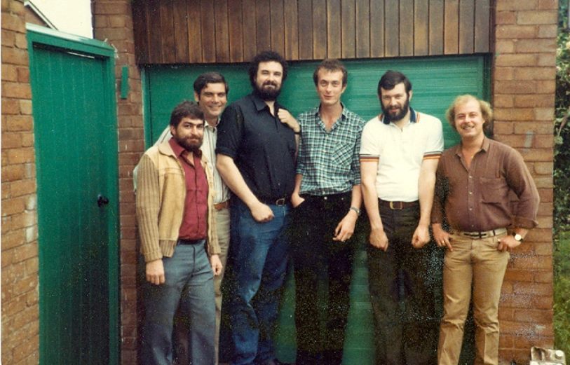 Brambleleaf at Geoff Wilson's Garage 1982
Terry Lomas, Mike Mckie, Tiny Bradley, Dave Buck, Geoff Wilson, Keith Gawthorn.
