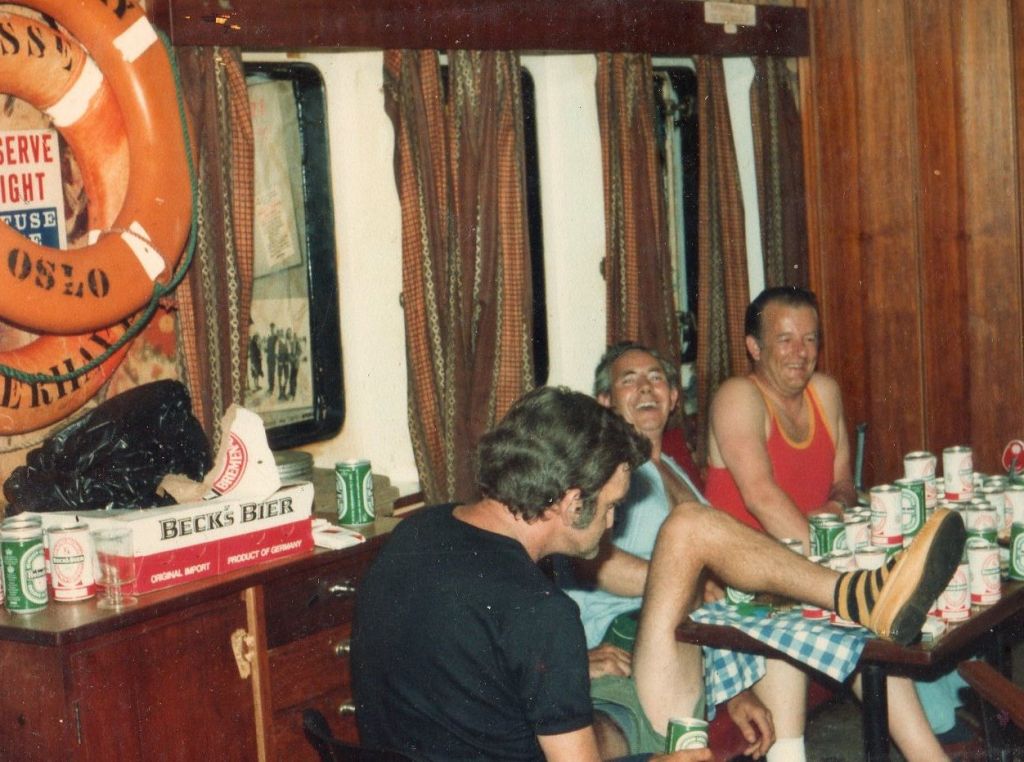 ?,Dave Parker,Tom Galloway on MV Saxonia going South 1982
