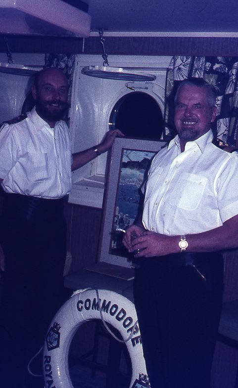 Commodore Joe Dines and Choff Sid Kempton
Stromness 1971, retirement presentation
Keywords: Dines