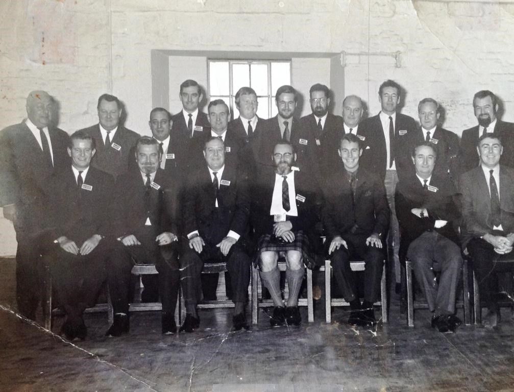 Pursers Course at Plymouth, November 1971
FRONT ROW L-R. Ron Savage, Harry Lowe, Willy McKee, Sandy Mitchell, Polly Perkins, David Skingale-Clarke, Allan Groves BACK ROW L-R  George Baldacchino, Norman Jones, S,Sultana, Terry Ford, Alec Milne, Malcolm Cairns, G.Bishop, Bob Kirkbride, G.Osborne, Terry Warren, Mad Mitchell, Tom Davies.


