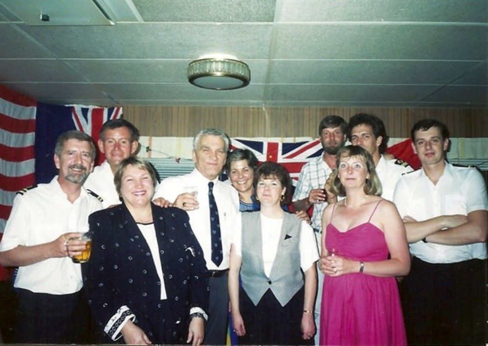 Oakleaf 1991
L/R, Barry Thompson, Dennis Barker, Phil Forth and wife, Purser, Adrian Cole R/O

