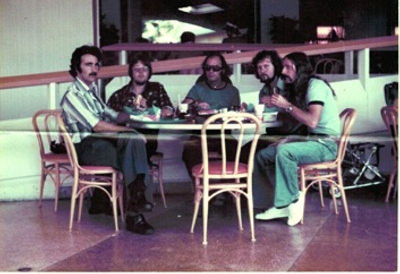 RFA Resurgent, Disneyworld 1978. 
Roger (?), Roy Smith, Doug McCreedy(?), Mick Freeland, Terry Hall.




