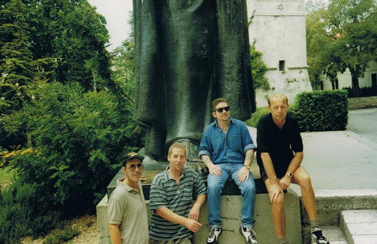 Colin McCabe, Shaun Carruthers, Alan Maloney and Henry Davis
RFA Fort Grange Split 1997 
" The statue of Gregory of Nin-constructed by the famous sculptor Ivan Mestrovic. The statue is situated directly in front of the Golden Gate, the northern entrance to Diocletian's palace. Grasp the statues big toe, and it  will bring you happiness or fulfill your  wishes"
