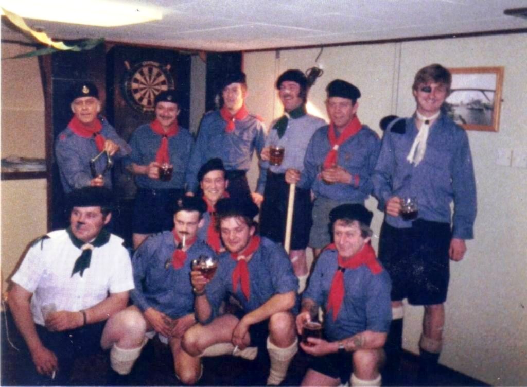  "Scout Troop In Crew Bar"
RFA Fort Austin  Xmas In the Falklands 25th June 1983.

