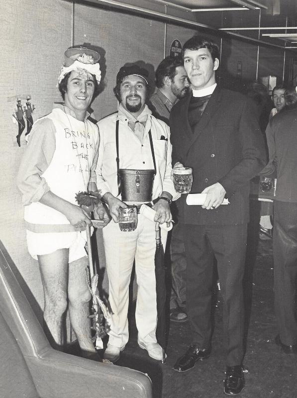 Morgan Hall, Ray Jago and Tommy Clark Chief Cook
RFA Regent 1971 
