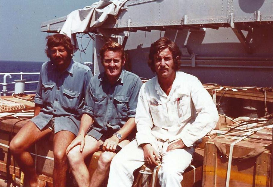 Phil Walters, Dennis Jessop and Richard Reade
RFA Regent 1972 

